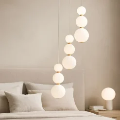 Lampadario oro perle a grappolo stanza da letto