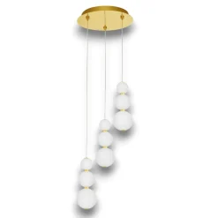 Lampadario oro perle a grappolo stanza da letto