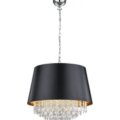 Lampadario paralume nero oro per camera da letto