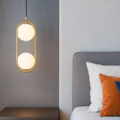Lampadario pendente oro per comodini camera da letto