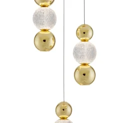 Lampadario per camera da letto classica 3 sfere pendenti oro