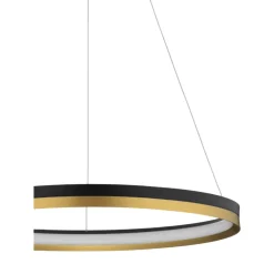 Lampadario per camera da letto cerchio nero oro 33w 3000k dimmerabile