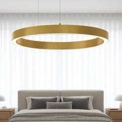 Lampadario per camera da letto led 3000k triac dimmerable oro 80 cm