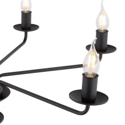 Lampadario per camera da letto contemporanea nero 5 bracci e14