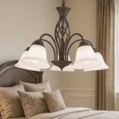 Lampadario per camera da letto effetto ferro battuto
