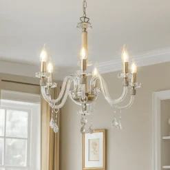 Lampadario per camera da letto classica ondaluce lp dido 6 bracci cromo