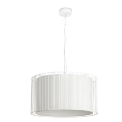 Lampadario per camera da letto griglia di metallo paralume bianco