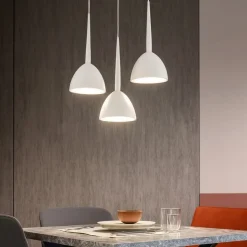 Lampadario per soggiorno 3 luci moderno bianca affralux bell