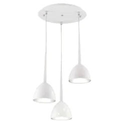 Lampadario per soggiorno 3 luci moderno bianca affralux bell