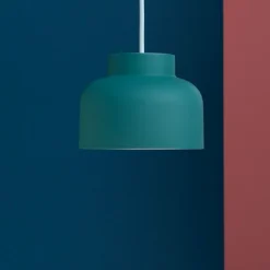 Lampada sospensione moderna vivida bottone petrolio
