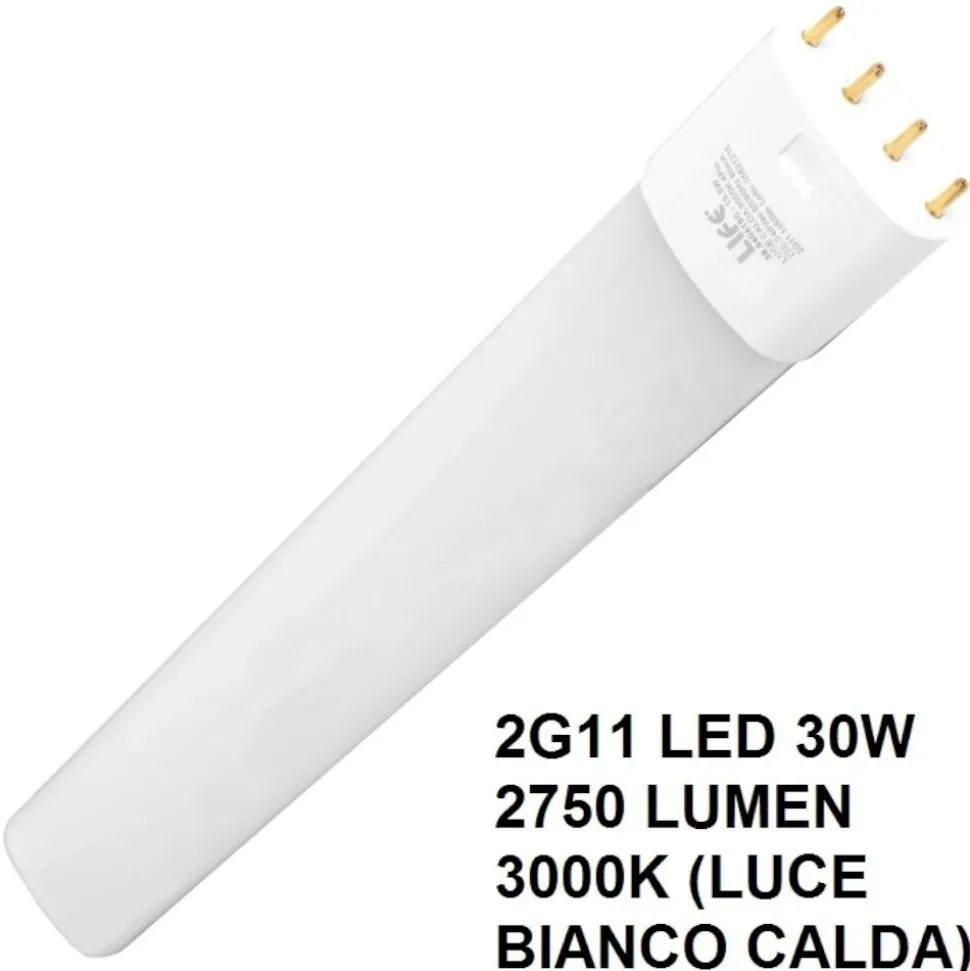 Lampada tubo led 2g11 30w 2650lm 3000k luce bianco calda