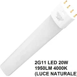 Lampada tubo led 2g11 20w 1900 lumen 4000k luce naturale