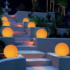 Lampade da giardino sfera oh! mars 75cm marrone linea light