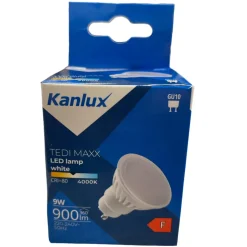 Lampadina di ceramica gu10 9w led 4000k 900lm ottica 120 kanlux