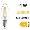 Lampadina e14 led 4w 3000k 470lm oliva trasparente filamento ideal lux