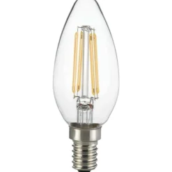 Lampadina e14 led 4w 3000k 470lm oliva trasparente filamento ideal lux