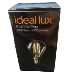 Lampadina e14 led 4w 3000k 480lm sfera vetro trasparente ideal lux