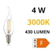 Lampadina e14 led 4w 3000k 430lm trasparente classica ideal lux