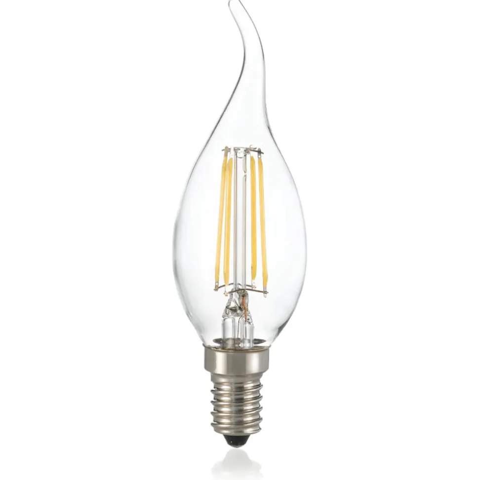 Lampadina e14 led 4w 3000k 430lm trasparente classica ideal lux
