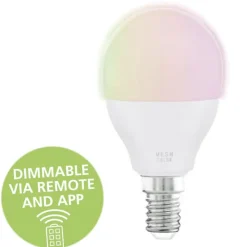 Lampadina e14 led 5w rgb dimmerabile sfera da 2700k a 6500k app bluetooth