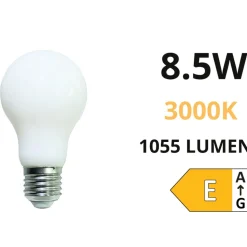 Lampadina e27 8,5w 3000k 1055lm vetro bianco life goccia milky