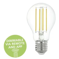 Lampadina e27 6w led 2700k goccia trasparente dimmerabile bluetooth eglo