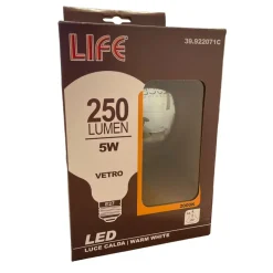 Lampadina globo e27 led 5w 2000k 250lm vetro ambra vintage