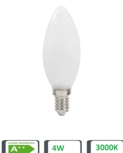 Lampadina led e14 4w 3000k candela filament milky 39.920022cm3 fp