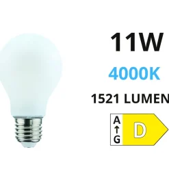Lampadina led e27 11w 4000k 1521lm life milky vetro goccia