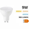 Lampadina led gu10 9w 900 lumen 3000k 3500k 4000k toplight
