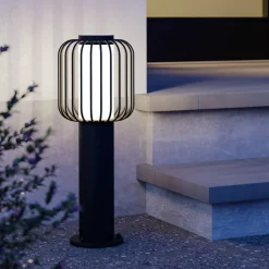 Lampioncine da giardino basso ip54 h45 cm nero e27