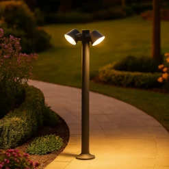 Lampione antracite da giardino moderno per esterni