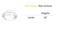 Lente ottica 18 gradi accessorio per faretto 14w 48v serie ideal lux