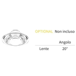 Lente ottica 20 gradi accessorio per faretto 5w 48v ideal lux