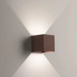 Life applique cubo da esterno led 7w 4000k marrone fp