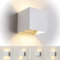 Life applique led 20w 3000k 4000k 5000k cubo bianco per esterno