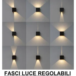 Life applique led 20w 3000k 4000k 5000k cubo bianco per esterno