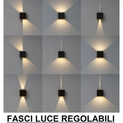 Life applique per esterni cubo marrone led 20w 3000k 4000k 5000k