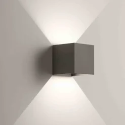 Life applique per esterno cubo led 12w tricolor grigio antracite ip65