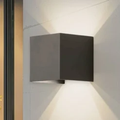 Life applique per esterno cubo led 12w tricolor grigio antracite ip65