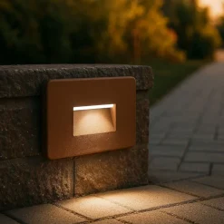Life luce segnapasso marrone led 2w 3000k da incasso per esterno ip65
