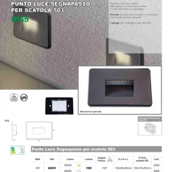 Life luce segnapasso marrone led 2w 3000k da incasso per esterno ip65