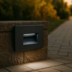 Life segnapasso da incasso nero per esterno led 2w 4000k ip65 fp
