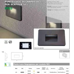 Life segnapasso led antracite per esterno da incasso 2w 3000k 4000k 5000k