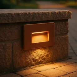 Life segnapasso led da incasso per esterno corten 2w cct 3000k 4200k 6500k ip65