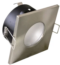 Life faretto per bagno doccia da incasso ip65 quadrato nichel
