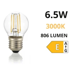 Life lampadina e27 led 6,5w 3000k 806lm sfera trasparente