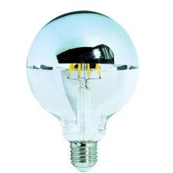 Life lampadina led e27 6w 2700k 650lm globo cromo vetro filamento