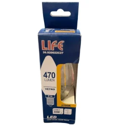 Life lampadina led e14 4.5w 2700k 470lm oliva trasparente fp