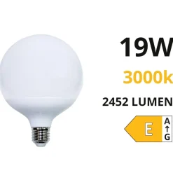 Life lampadina led globo e27 19w 3000k 2452lm ottica 300